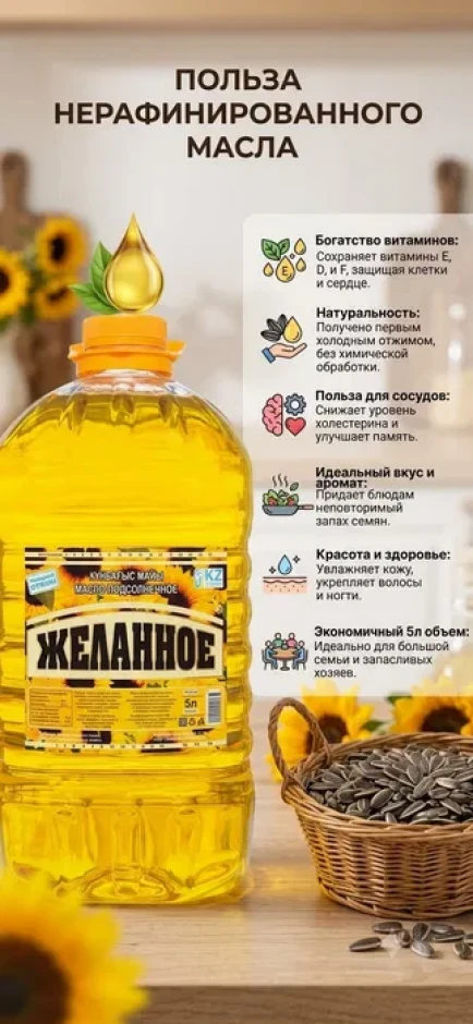 Качественное, натуральное подсолнечное масло «желанное» Качественное п #3
